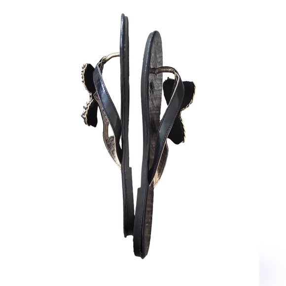 * SOLD* Simply Vera Wang women's beaded butterfly knots slippers, 7-8, black - Picture 4 of 9